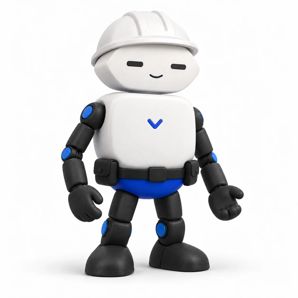 Vercon helper wearing a hard hat and tool belt.