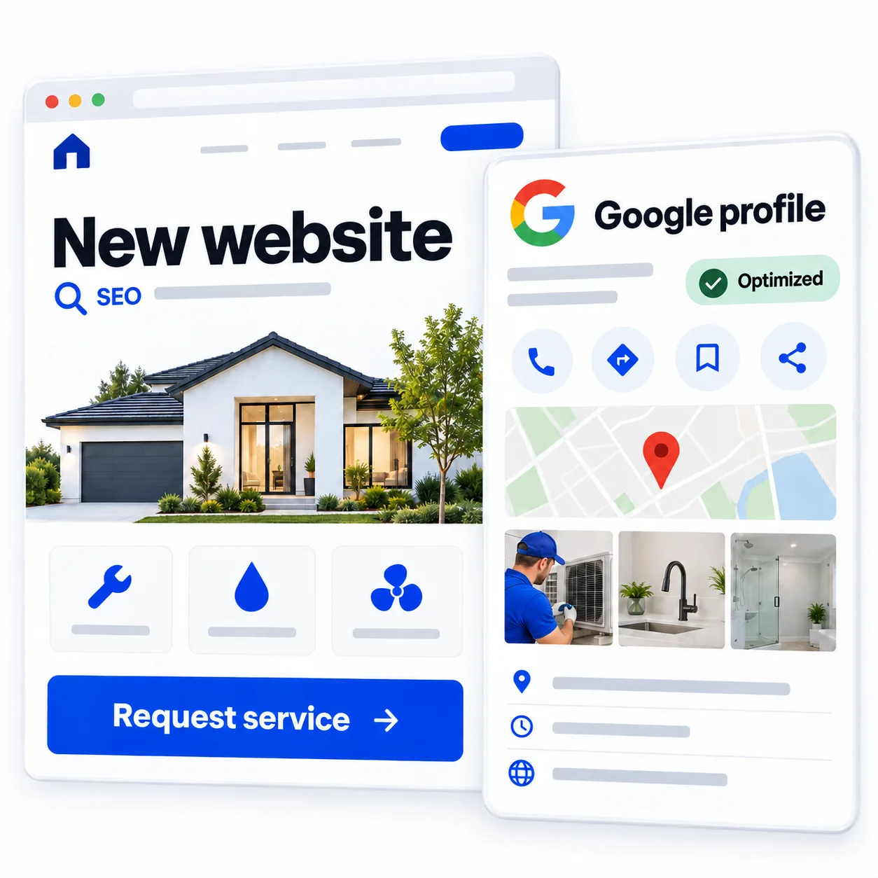 Your new website + your Google listing